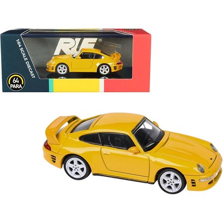 PARAGON 2.5 x 2 in. 1-64 Scale RUF CTR2 Diecast Model Car, Blossom Yellow PA-55372